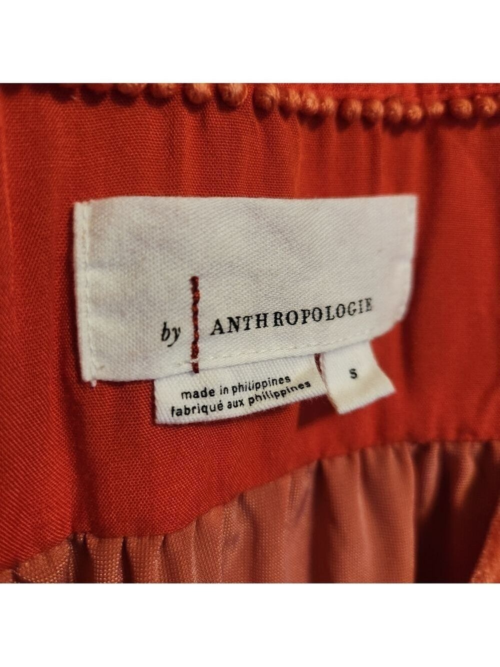 ANTHROPOLOGIE LONG SLEEVE FAUX WRAP CORAL SURPLICE VELVET BLOUSE TOP SIZE SMALL - Picture 3 of 7